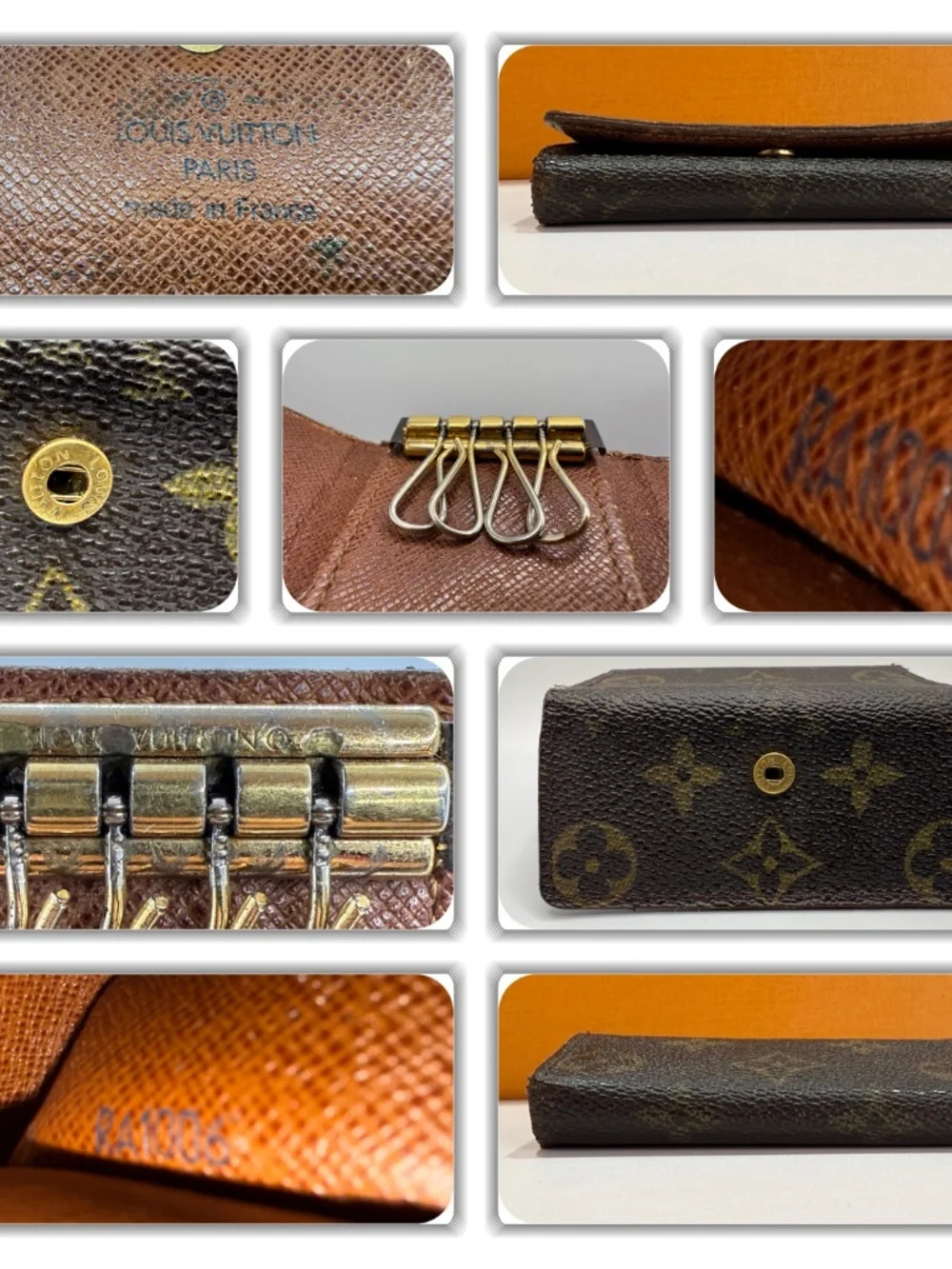ATYPICAL LOUIS VUITTON MONOGRAM COATED CANVAS KEY CHAIN 4 HOOK HOLDER!